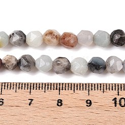 天然フラワーアマゾナイトビーズ連売り  ラウンド  多面カット  5.5~6x5.5~6.5mm  穴：1mm  約60~62個/連  14.17~14.88''（36~37.2センチメートル）&nbsp;G-T138-217