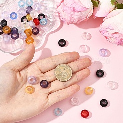 30個のガラスヨーロッパビーズ  大穴ビーズ  多面カット  ロンデル  ミックスカラー  11.5x5.5~7.5mm  穴：5.5~6mm&nbsp;GLAA-YW0005-24