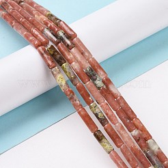 天然梅の花ジャスパー ビーズ 連売り  コラム  13x4mm  穴：1.4mm  約28~32個/連  15.63''（39.7センチメートル）&nbsp;G-F247-54