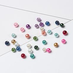 15色ガラスパールビーズ  パールカラーの  ラウンド  ミックスカラー  8~9mm  穴：1mm  15色  約30PCS /カラー  450個/セット&nbsp;HY-JQ0001-8mm-01