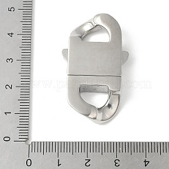 316サージカルステンレススチール製バヨネットクラスプ  オーバル  ステンレス鋼色  40x24x7.5mm  穴：6.5x9.5mm&nbsp;STAS-H234-01P-02