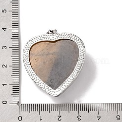 ハートナチュラル＆合成混石ペンダント  プラチナメッキ真鍮ペンダントセッティング付き  36x31~33mm  穴：6mm&nbsp;GP356