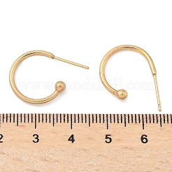 304 Stainless Steel C-shaped Hoop Circle Ball Stud Earrings&nbsp;STAS-K204-04G