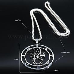 201 Stainless Steel Demonic Symbol Pentagram Pendant Necklaces&nbsp;FS-WG4F203-01