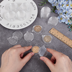 Flat Round Acrylic Commemorative Coin Box&nbsp;OACR-FG0001-29B