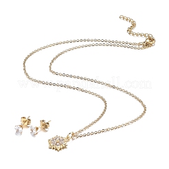 Christmas 304 Stainless Steel Rhinestone Jewelry Sets&nbsp;SJEW-H301-06G