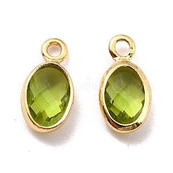 Eco-Friendly Brass with Glass Pendants&nbsp;KK-K268-01V