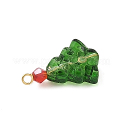 Christmas Tree Dyed & Heated Glass Pendants&nbsp;PALLOY-JF04392