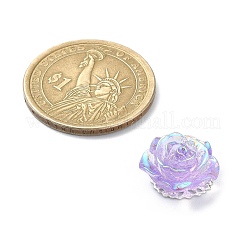 ミックスカラーレジンローズペンダント  鉄の花細工の細工が施されたもの  銀  16x15x7mm  穴：1mm&nbsp;PALLOY-JF02109-02