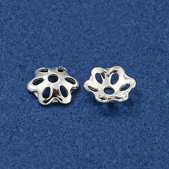 925スターリングシルバービーズキャップ  マルチ花弁  花  銀  5x1.3mm  穴：1mm  約244~250個/10g&nbsp;STER-C007-03D-S