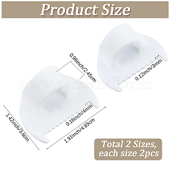 4個 2スタイル プラスチック製裁縫テンプレート定規  ミシン定規  家庭用ミシン用の新しい定規テンプレートサンプル  ホワイト  36x48.5x24.5mm  2個/スタイル&nbsp;DIY-CL0001-27B