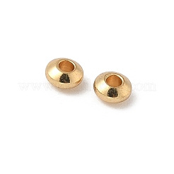 イオンプレーティング（IP）304ステンレススチールスペーサービーズ  ロンデル  18KGP本金メッキ  4x2mm  穴：1.6mm&nbsp;LS-STAS-E460-09G-A01