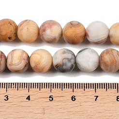 天然クレイジーレースアゲートビーズ連売り  ラウンド  艶消し  10~10.5mm  穴：1.2mm  約35~37個/連  14.8インチ&nbsp;G-Q462-10mm-12