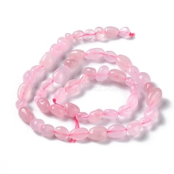 天然石ローズクォーツビーズ連売り  ナゲット  7.5~16x7.5~9x4~7mm  穴：0.9mm  約41~44個/連  16.14''~17.32''（41~44センチメートル）&nbsp;G-P497-01A-04