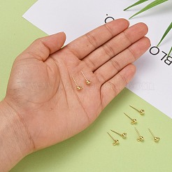 925スターリングシルバースタンドピアスパーツ  スタンプ925個付きイヤリングポスト  18KGP本金メッキ  15mm  ヘッド：6.5x4mm  穴：1mm  ピン：0.7mm&nbsp;LS-STER-K167-042C-G
