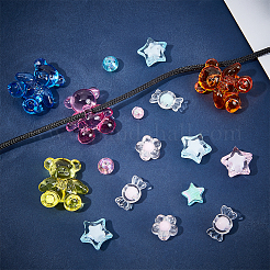 350Pcs 15 Style Transparent Acrylic Beads&nbsp;MACR-PH0001-52