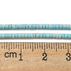天然石瑪瑙ビーズ連売り  ディスク  染め＆加熱  ヒシビーズ  ターコイズ  2x1mm  穴：0.5mm  約270個/連  15.24インチ（38.7cm）&nbsp;G-C139-A05-01