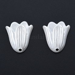 ABSプラスチックパール調ペンダント  花  乳白色  20x17x6mm  穴：1.8mm&nbsp;KY-N015-34