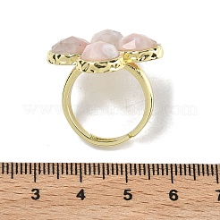 Natural Cherry Blossom Agate Faceted Adjustable Finger Rings for Women&nbsp;RJEW-A092-01G-14