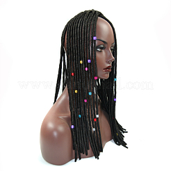 鉄のドレッドヘアビーズの髪の装飾  ヘアコイルカフ  リング  4のループ  ゴールドカラー  14x5mm  穴：11.5mm&nbsp;X-IFIN-S696-110G