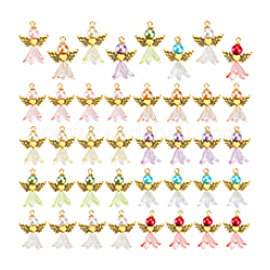 48Pcs 8 Color Alloy & Acrylic Pendants&nbsp;PALLOY-PH01791