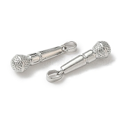 真鍮チャーム  マイク  プラチナ  22x7mm  穴：3x4.5mm&nbsp;KK-I371-22P