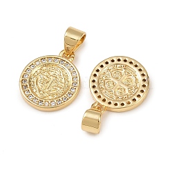 Brass Micro Pave Cubic Zirconia Pendants&nbsp;KK-L255-12G
