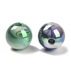 UVメッキツートンアクリルビーズ  虹色の  ラウンド  ミックスカラー  15.5mm  穴：3.5mm&nbsp;SACR-R001-14A