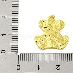 304ステンレスペンダント  テクスチャーのあるクマのチャーム  18KGP本金メッキ  19x16.5x2.3mm  穴：1.6mm&nbsp;STAS-Z085-03G