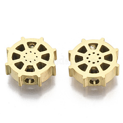 304ステンレススチールビーズ  舵  ゴールドカラー  10x10x3mm  穴：2mm&nbsp;STAS-S079-170B-G
