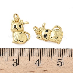 Brass Micro Pave Cubic Zirconia Pendants&nbsp;KK-P325-13M-G