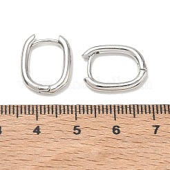 女性のための真鍮のフープピアス  U字型  長持ちメッキ  ラックめっき  鉛フリー＆カドミウムフリー  プラチナ  17x13.5x2.5mm&nbsp;KK-CBA760A-09P