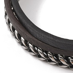 Braided Microfiber Leather Multi-strand Bracelets&nbsp;BJEW-B096-25AS