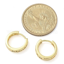 ブラスマイクロパヴェクリアキュービックジルコニアフープピアス  ラウンド  18KGP本金メッキ  4x16mm&nbsp;EJEW-C122-01G