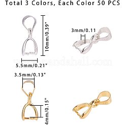 真鍮のアイスピックピンチベイル  ミックスカラー  10x5.5x3mm  4×長インナー  内幅3.5mm  ピン：0.8mm  150個/箱&nbsp;IFIN-PH0023-99