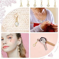36Pcs 6 Style Alloy Pendant Decorations&nbsp;HJEW-YW00221