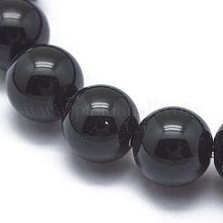 合成ブラックストーンビーズストレッチブレスレット  ラウンド  内径：2インチ〜2-1/8インチ（5.2~5.5cm）  ビーズ：10mm&nbsp;BJEW-K212-C-032