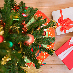 Polyester Christmas Tree Skirt&nbsp;DIY-WH0321-40A