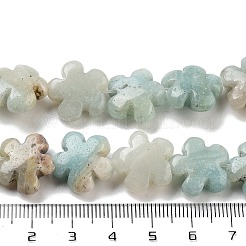 天然フラワーアマゾナイトビーズ連売り  花  16x16x6mm  穴：1.4mm  約25個/連  14.57~14.96インチ（37~38cm）&nbsp;G-F769-F01-01