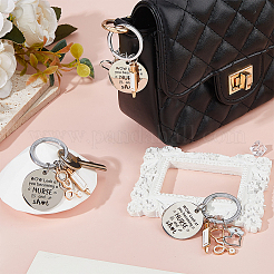 3Pcs Nurse Theme 201 Stainless Steel Keychain&nbsp;KEYC-FH0001-60