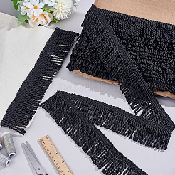 13M Polyester Fringe Lace Ribbon&nbsp;OCOR-WH0070-164