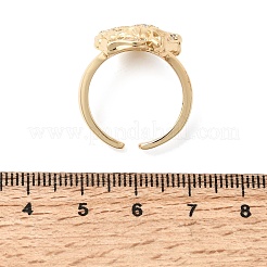 女性用真鍮マイクロパヴェキュービックジルコニアカフオープンリング  馬  ゴールドカラー  17mm&nbsp;RJEW-F216-02G