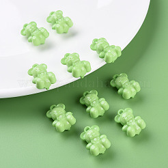 オペークアクリルパーツ  クマ  薄緑  20x13.5x10.5mm  穴：1.4mm  約400個/500g&nbsp;LS-MACR-S373-113-A01