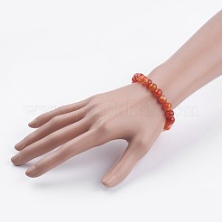 Natural Striped Agate/Banded Agate Beaded Stretch Bracelets&nbsp;BJEW-JB02564