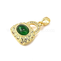 Brass Micro Pave Clear Cubic Zirconia Pendants&nbsp;KK-R227-06G