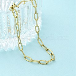 304ステンレススチールリンクチェーンブレスレット  18KGP本金メッキ  6-3/8インチ（16.2cm）&nbsp;BJEW-C084-06G