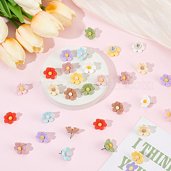 30Pcs 10 Colors Flower Resin Drawing Pins&nbsp;AJEW-BM0001-03B
