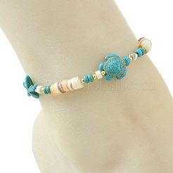Adjustable Mixed Gemstone Beaded Braided Nylon Thread Anklets for Women Men&nbsp;AJEW-AN00844