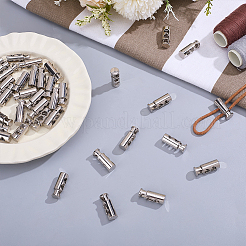 合金コードロック  ダブルホール巾着ストッパーファスナーボタン  コラム  ゴールドカラー  25x9mm  穴：4mm&nbsp;FIND-WH0367-98P