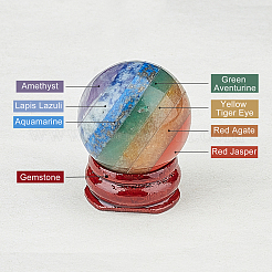 Seven Chakra Crystal Ball&nbsp;DJEW-WH0050-01